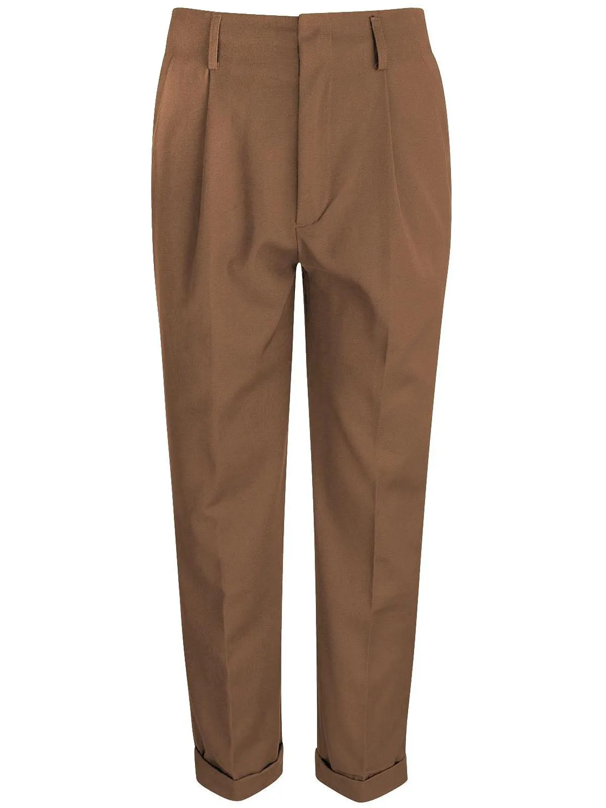 1950s Vintage Brown Chuck Pleated Peg Trousers - Classic High-Waisted Retro Fit