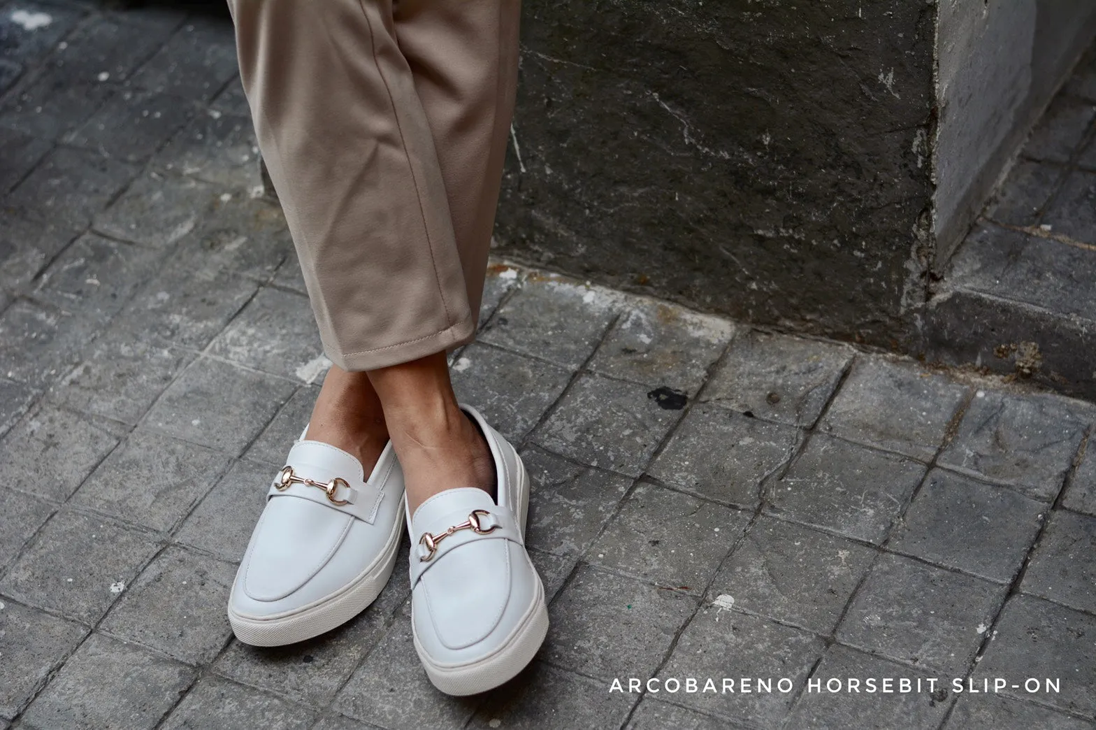 702 Arcobareno Horsebit Slip-On WinterWhite