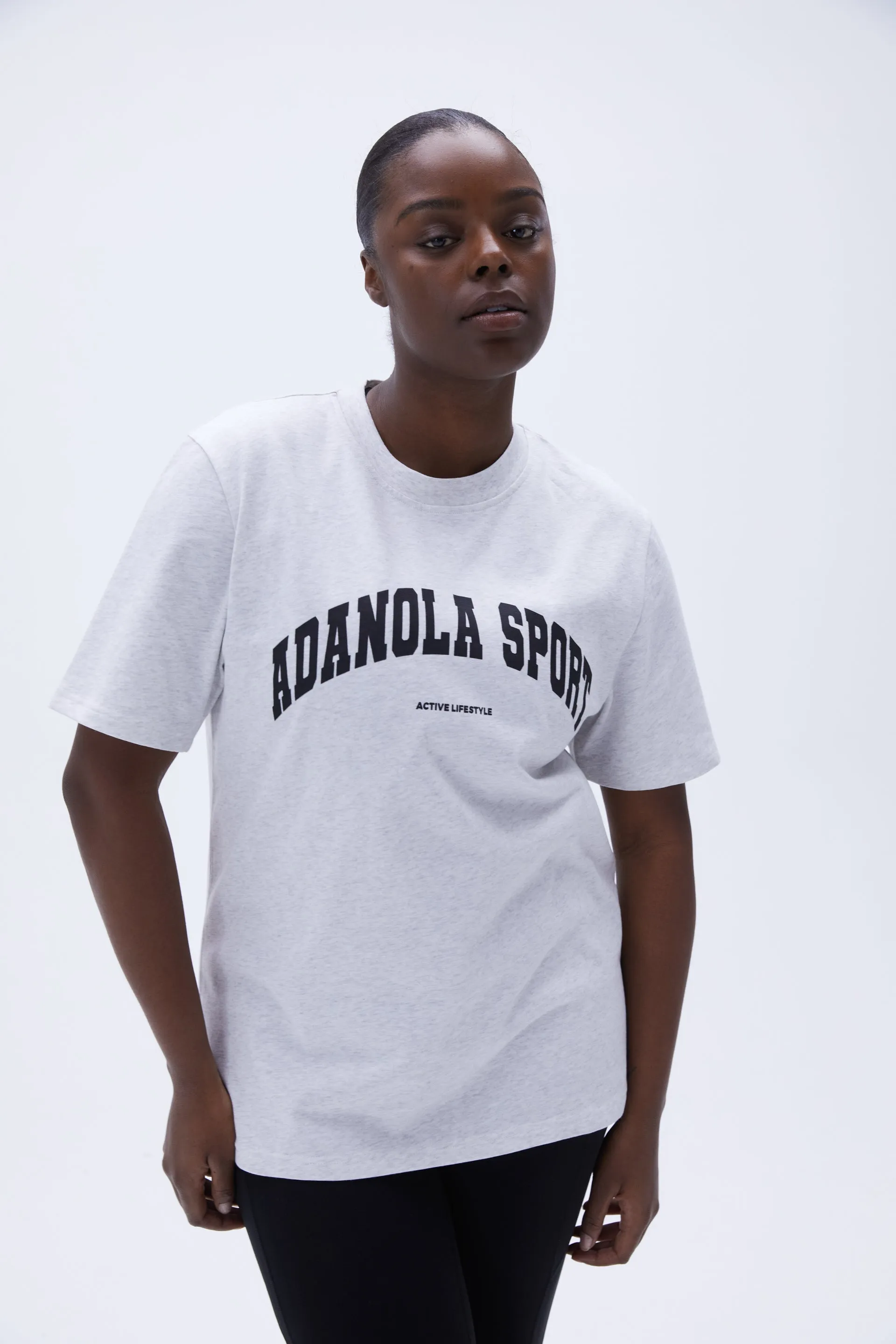 Adanola Sport Short Sleeve Oversized T-shirt - Grey Melange