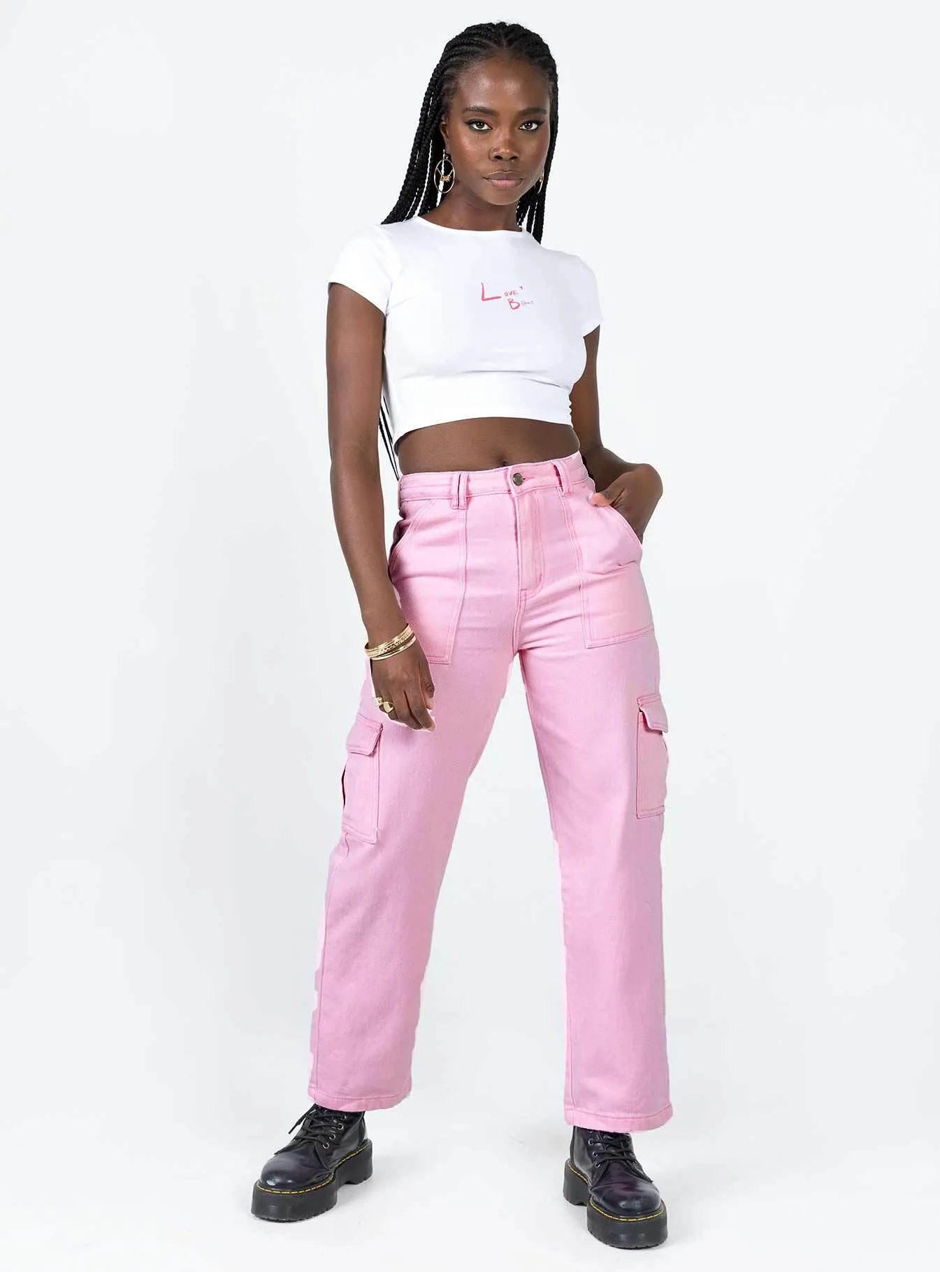 Adelaide Cargo Jeans Pink