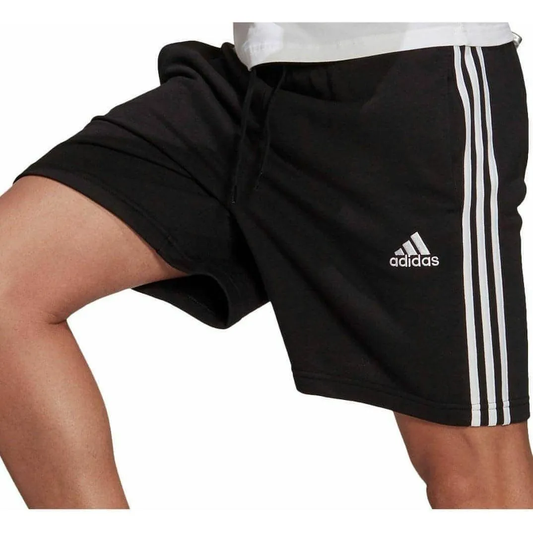 adidas Essentials French Terry 3 Stripes Mens Shorts - Black