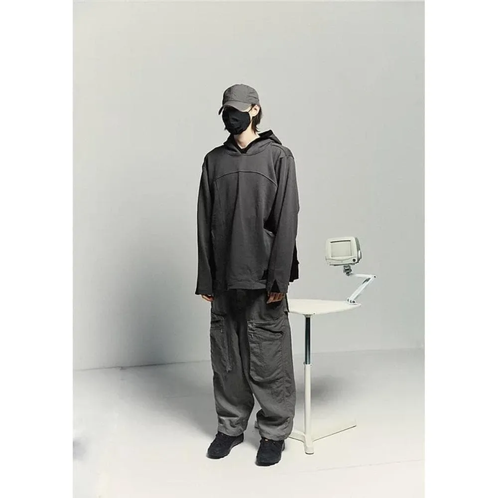 ARCHIVAL REINVENT MULTIPLE TYPE POCKET HOODIE-GREY