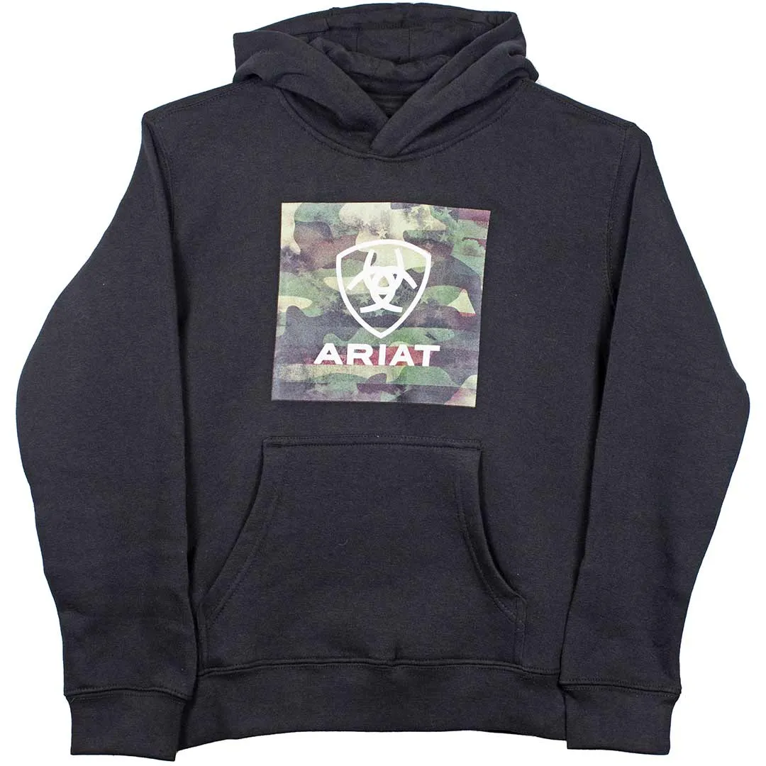 Ariat Boy's Camo Block Logo Hoodie