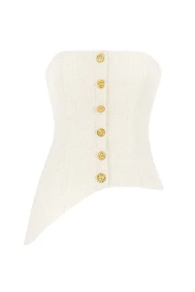 ASYMMETRIC GOLD-DETAILED TWEED CORSET