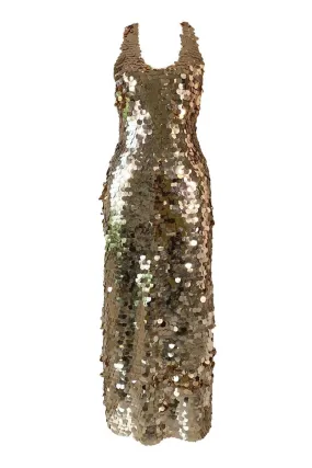 AURA GOLD SEQUIN MIDI DRESS