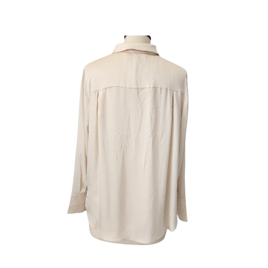 Autograph Cream Satin Collared Shirt | Like New |