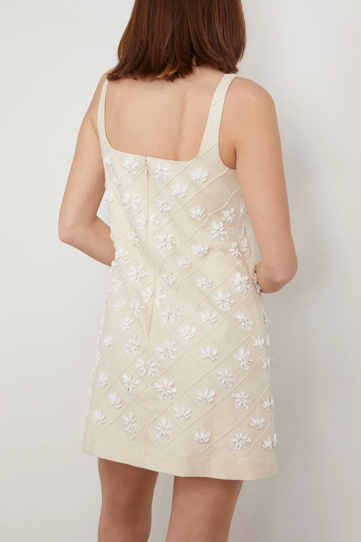 Barton Dress in Cream/White