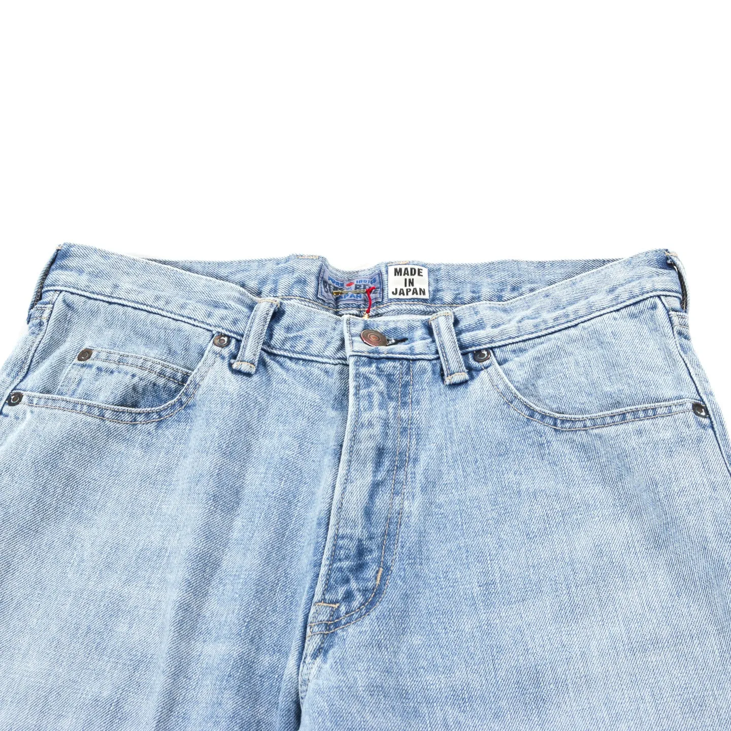 BLUE BLUE JAPAN SELVEDGE DENIM STRAIGHT LEG JEANS WORN OUT