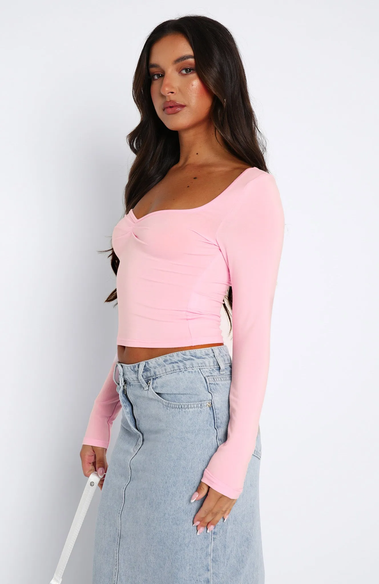 Bring It Down Long Sleeve Top Baby Pink