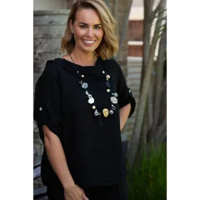 Donna Donna Hepburn Black Top