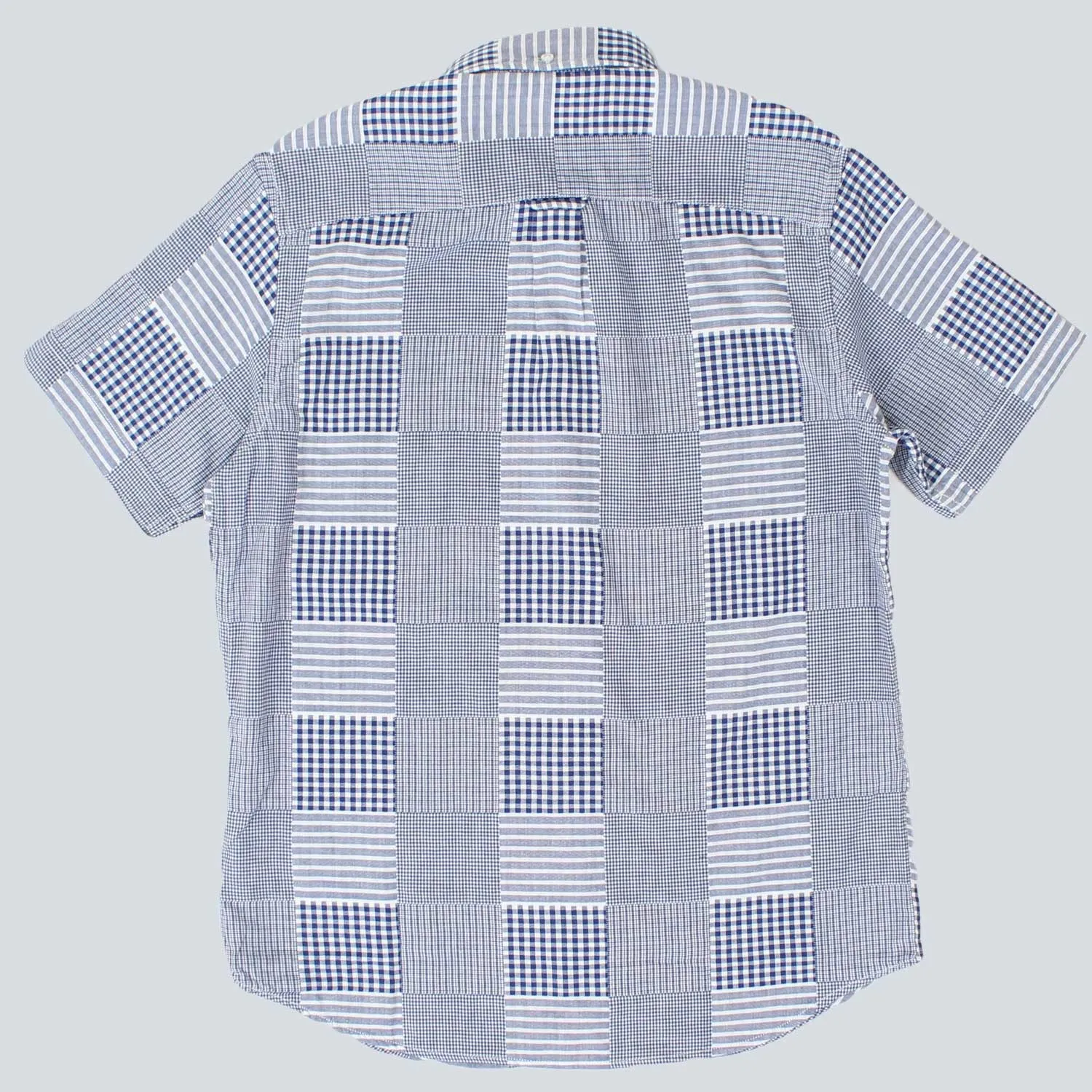 Edwin - SS Patchwork Standard Shirt - Blue Patchwork