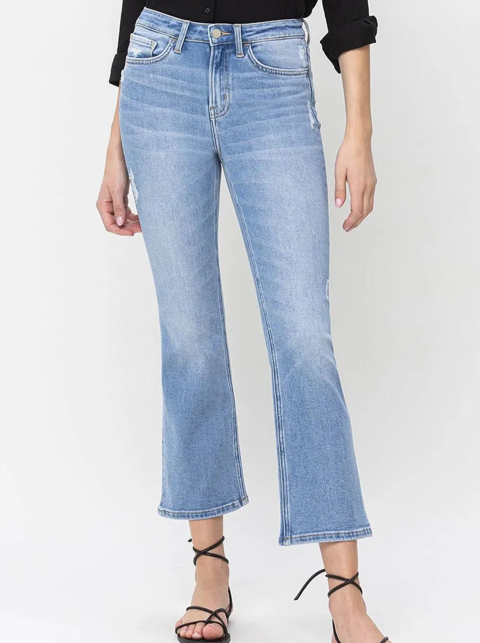 Flying Monkey : High Rise Crop Flare Jean