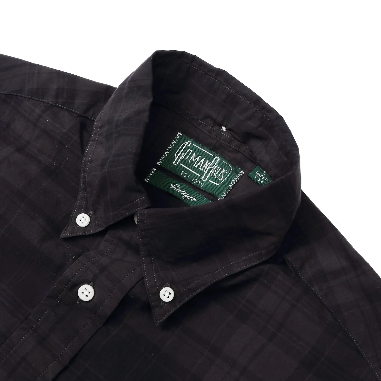 Gitman Vintage - Brushed Poplin Shirt - Black Check