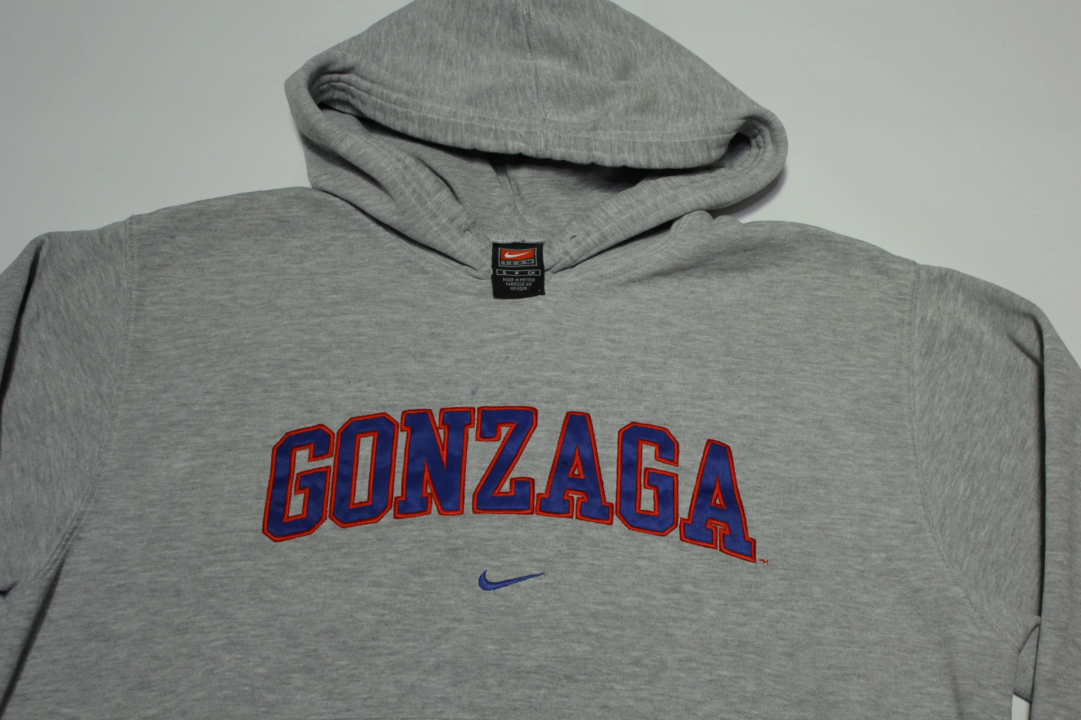 Gonzaga Spokane Vintage 00s Y2K Nike Center Check Swoosh Hoodie Sweatshirt