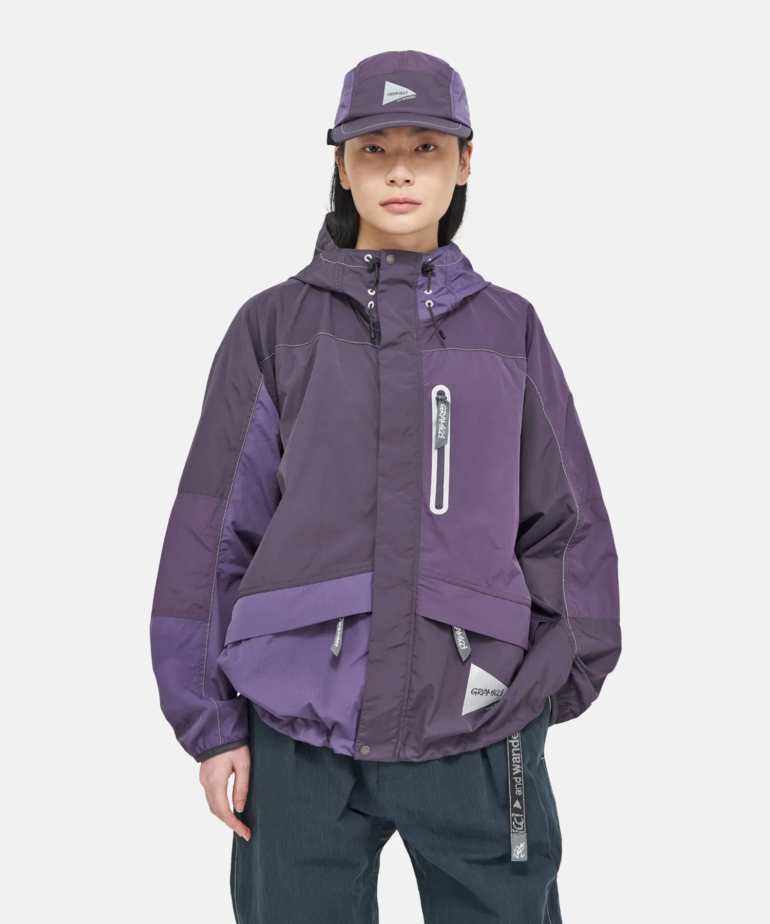 Gramicci x and wander Women's Patchwork Wind Hoodie