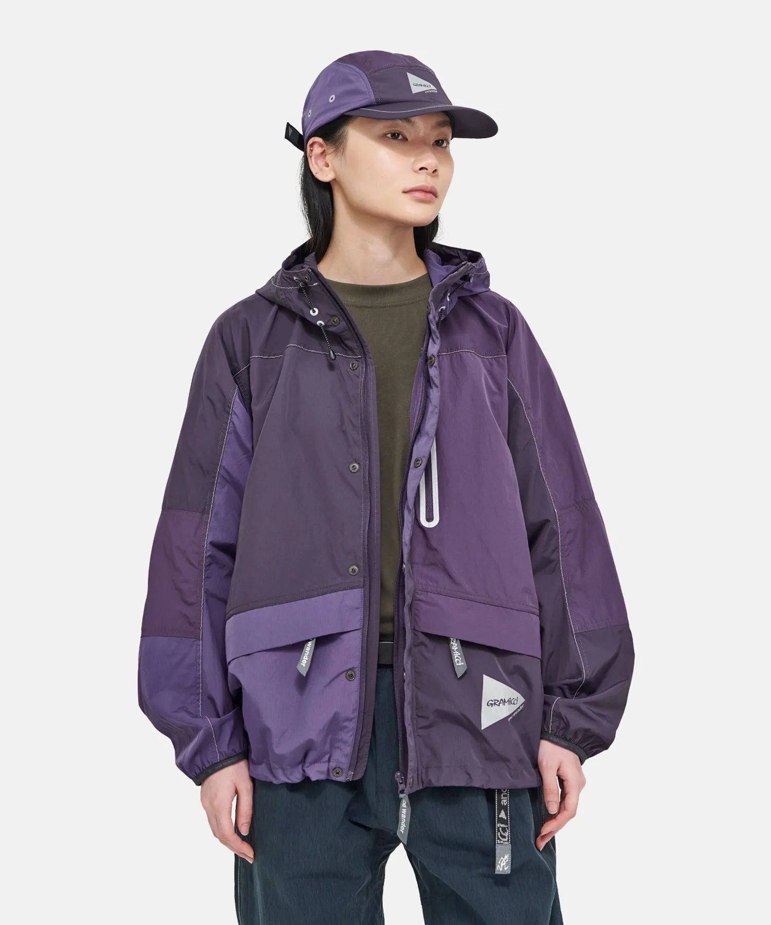 Gramicci x and wander Women's Patchwork Wind Hoodie