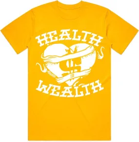 HEALTH : Gold Sneaker Tees Shirt (white ink)