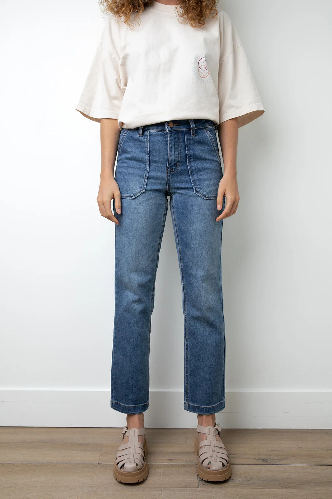 Heather Relaxed Straight Utility Jeans-FINAL SALE