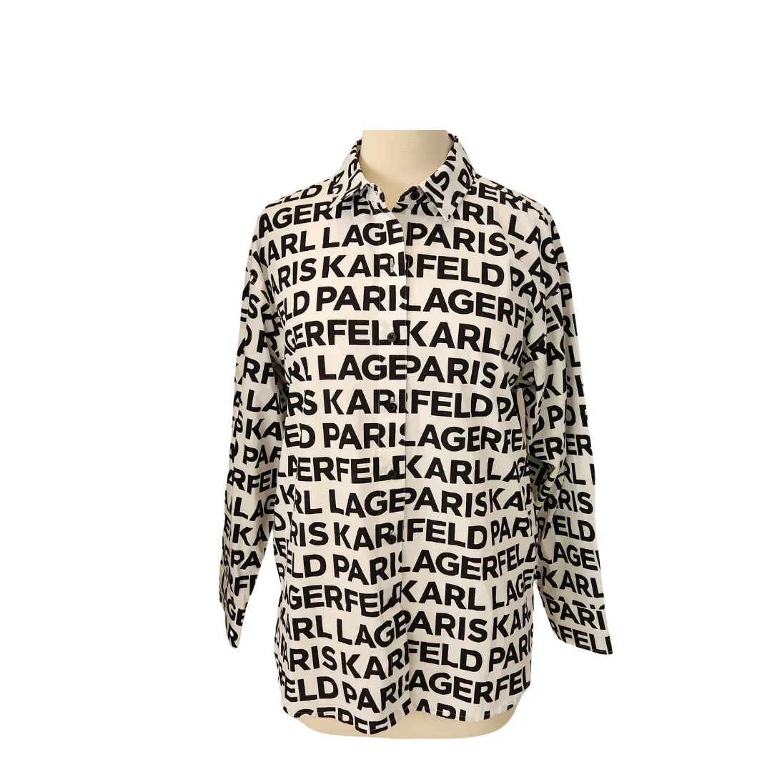 Karl Lagerfeld Women's Logo Collared Shirt | Brand New |