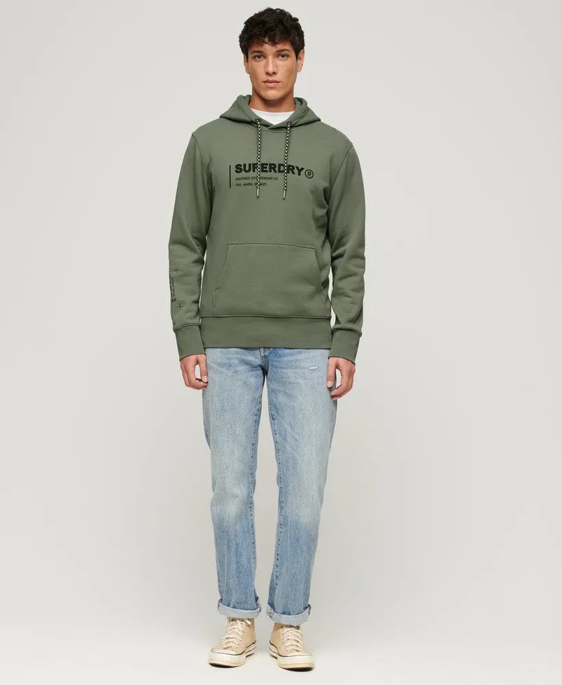 Laurel Khaki Utility Sport Logo Loose Hoodie