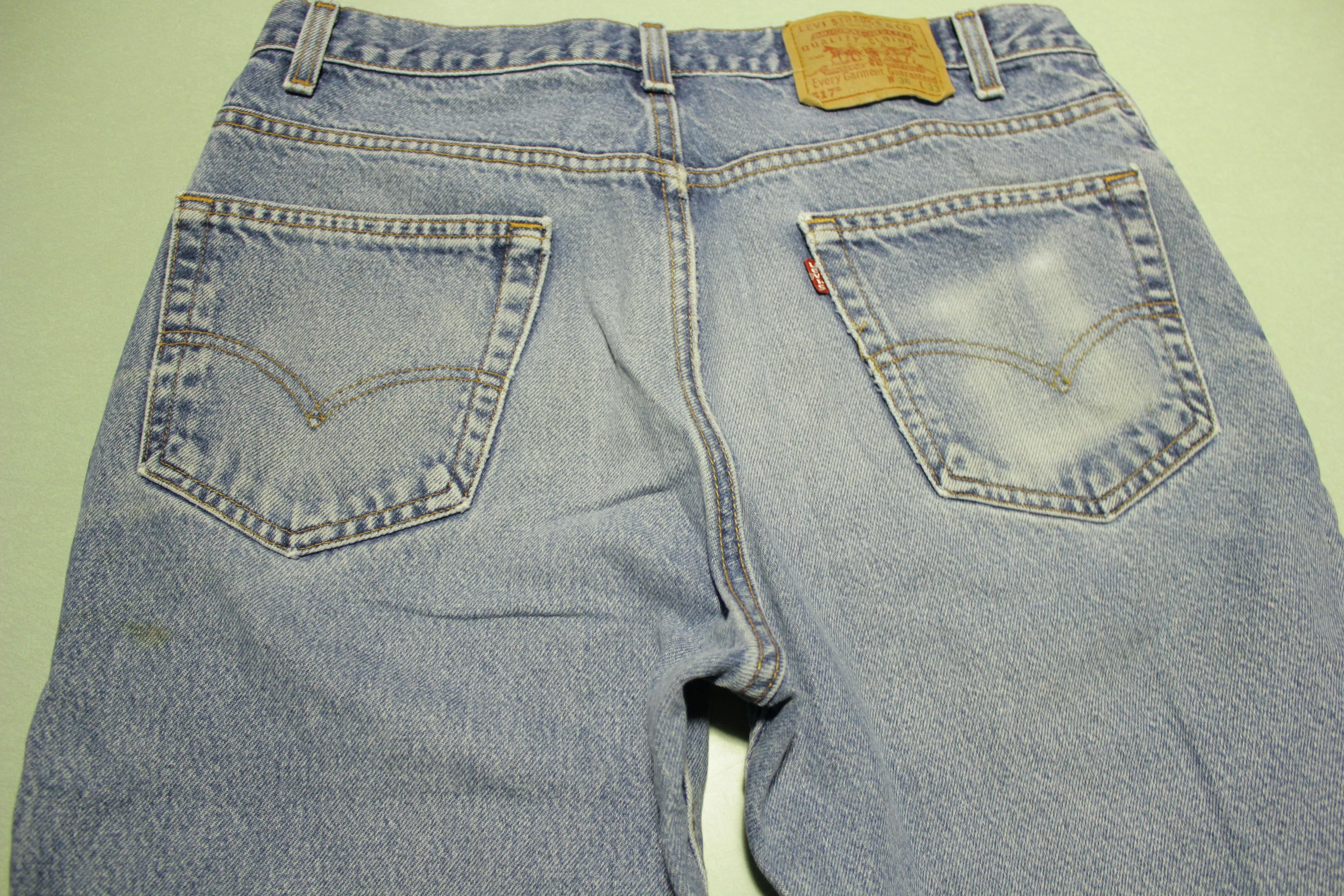 Levis Vintage 90s Red Tab 517 Faded Denim Jeans Made in USA Men's Size 34x31