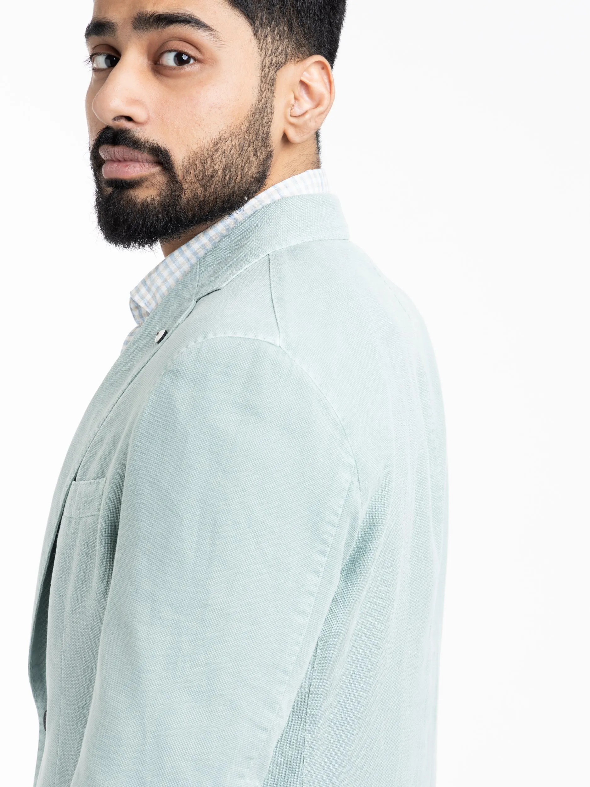 Light Green Garment-Dyed Sport Jacket