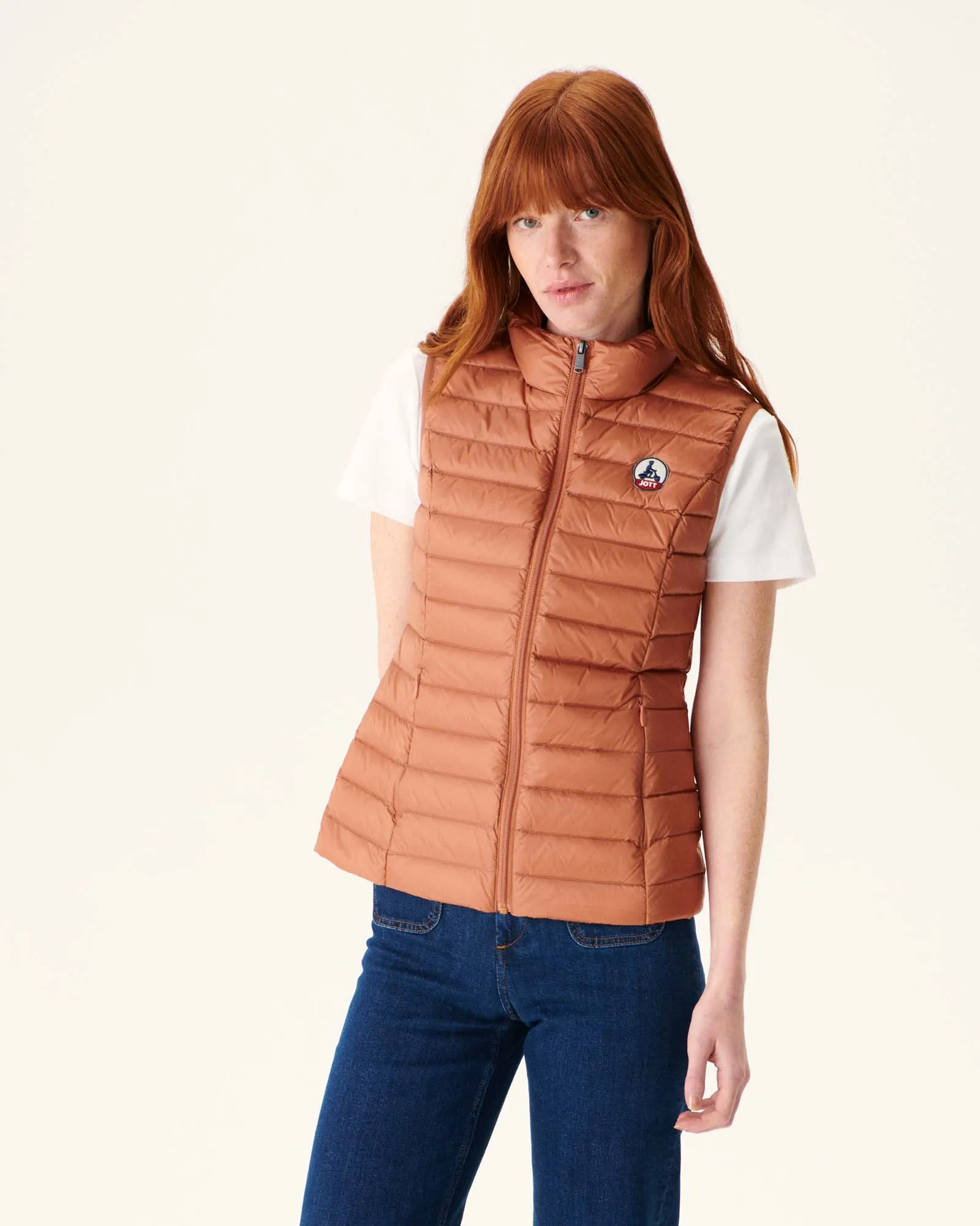 Light sleeveless down jacket Camel Seda