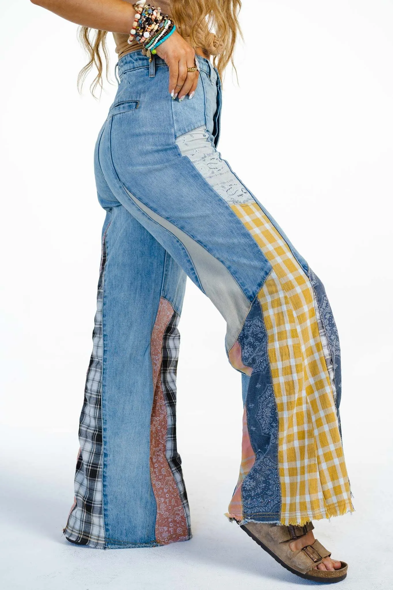 Magnolia Patchwork Jeans - Washed Denim