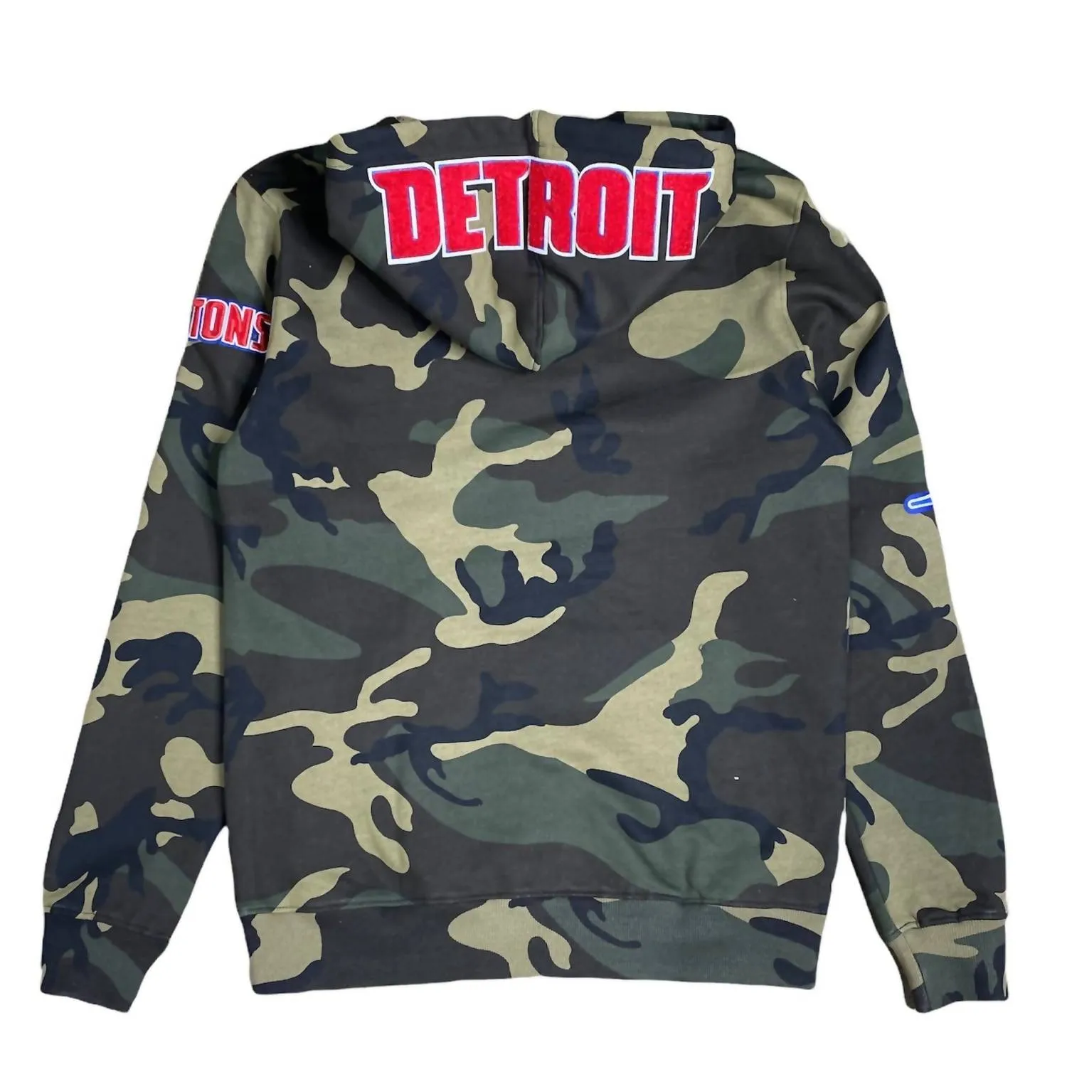 Men's Detroit Pistons Logo Pullover Hoodie In Camo