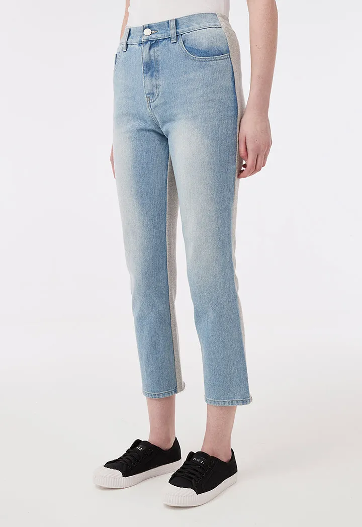 Mix Denim Jersey Pants