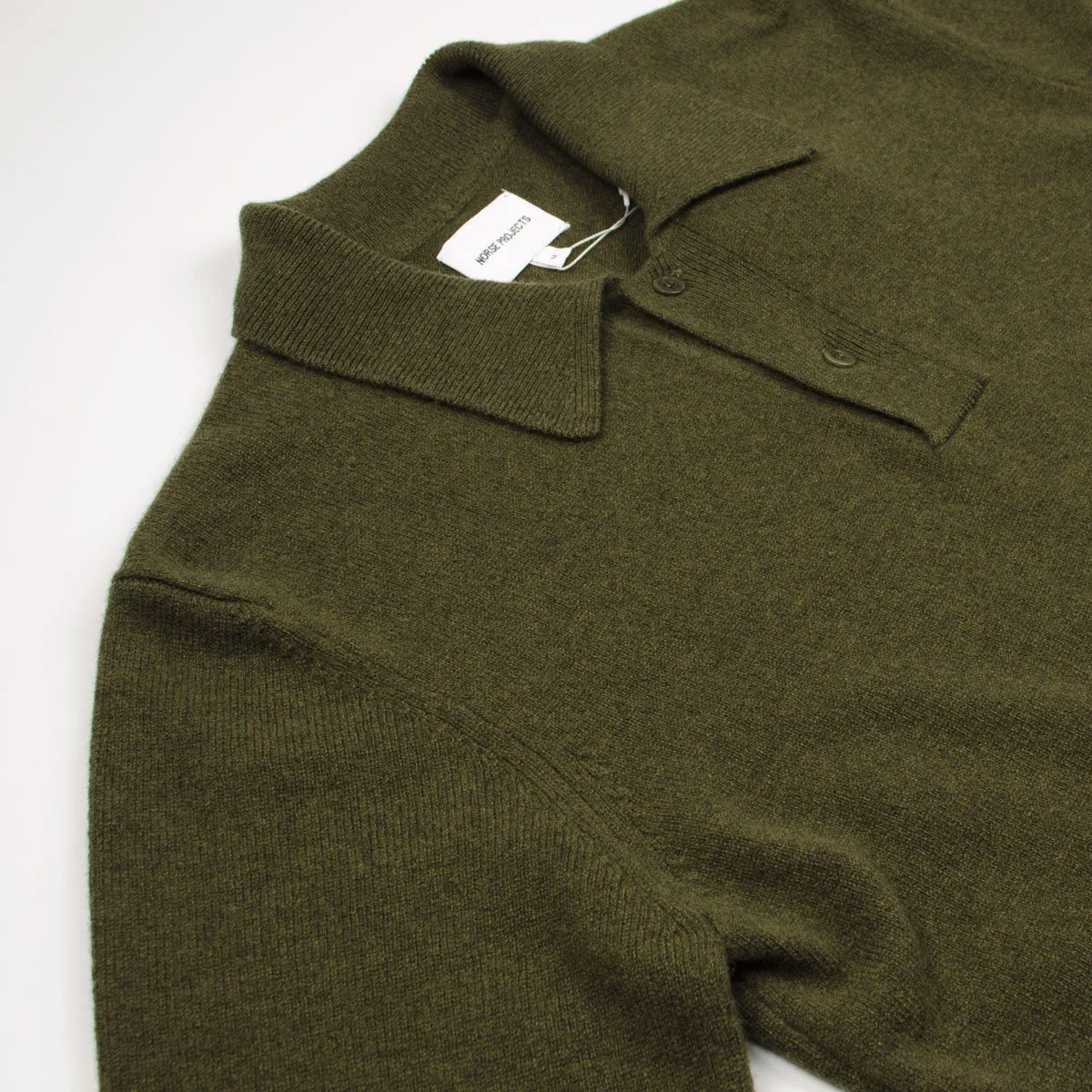 Norse Projects - Marco Lambswool Polo - Dark Olive