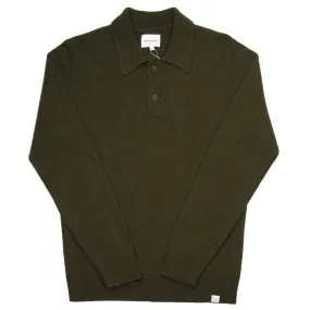 Norse Projects - Marco Lambswool Polo - Dark Olive