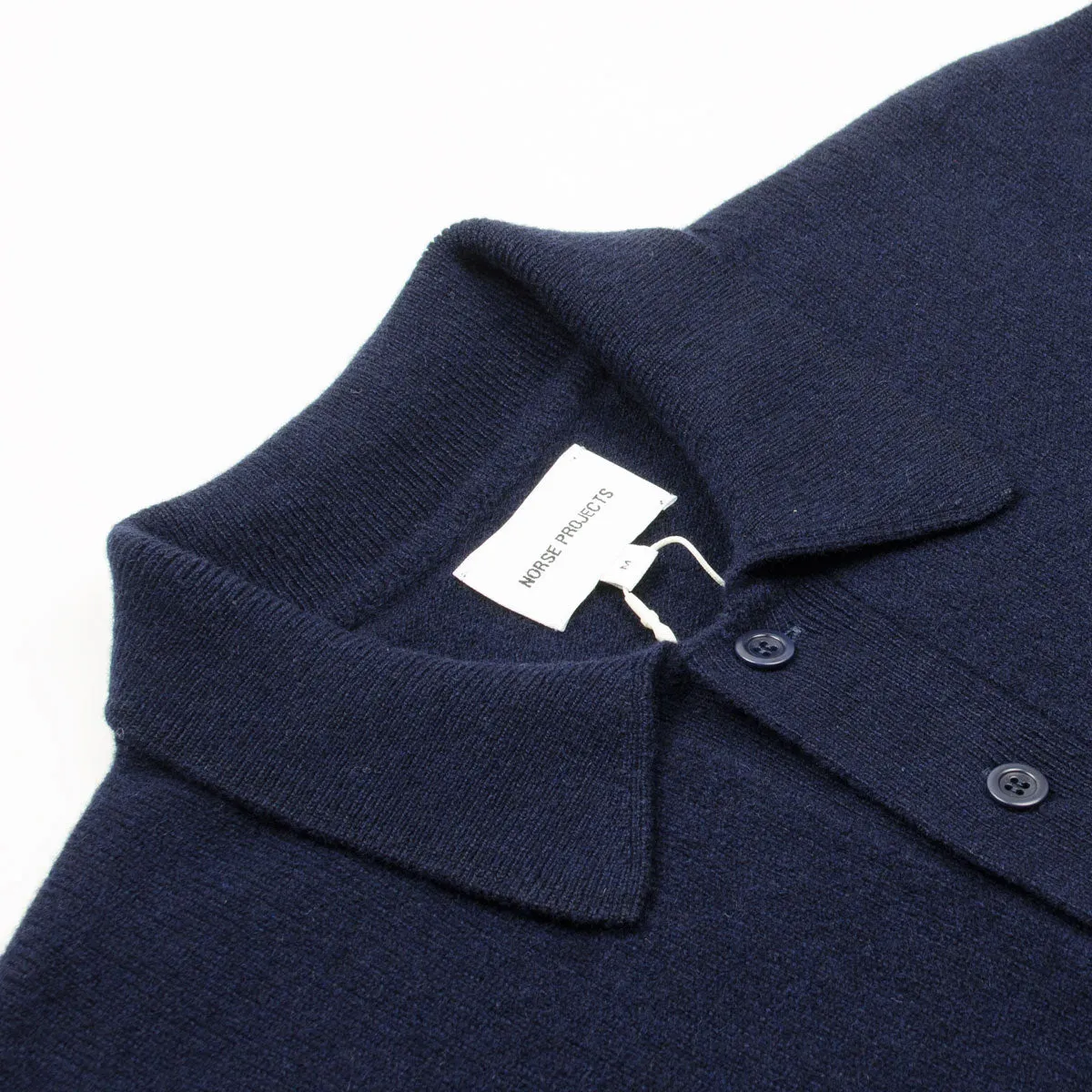 Norse Projects - Marco Merino Lambswool Polo - Dark Navy