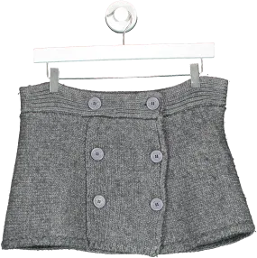 Paul & Joe Grey Knitted Button Down Mini Skirt UK 16