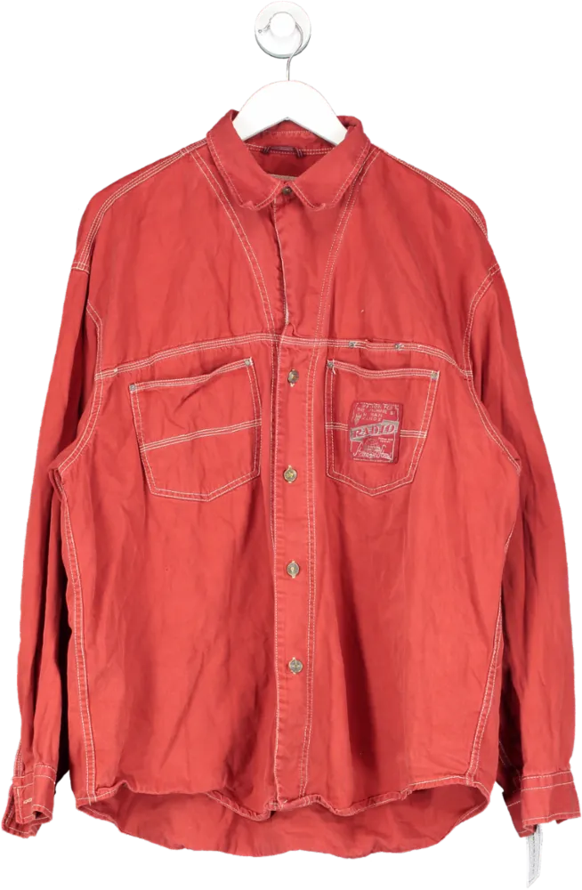 Radio Jeans Red Button Down Shirt UK M