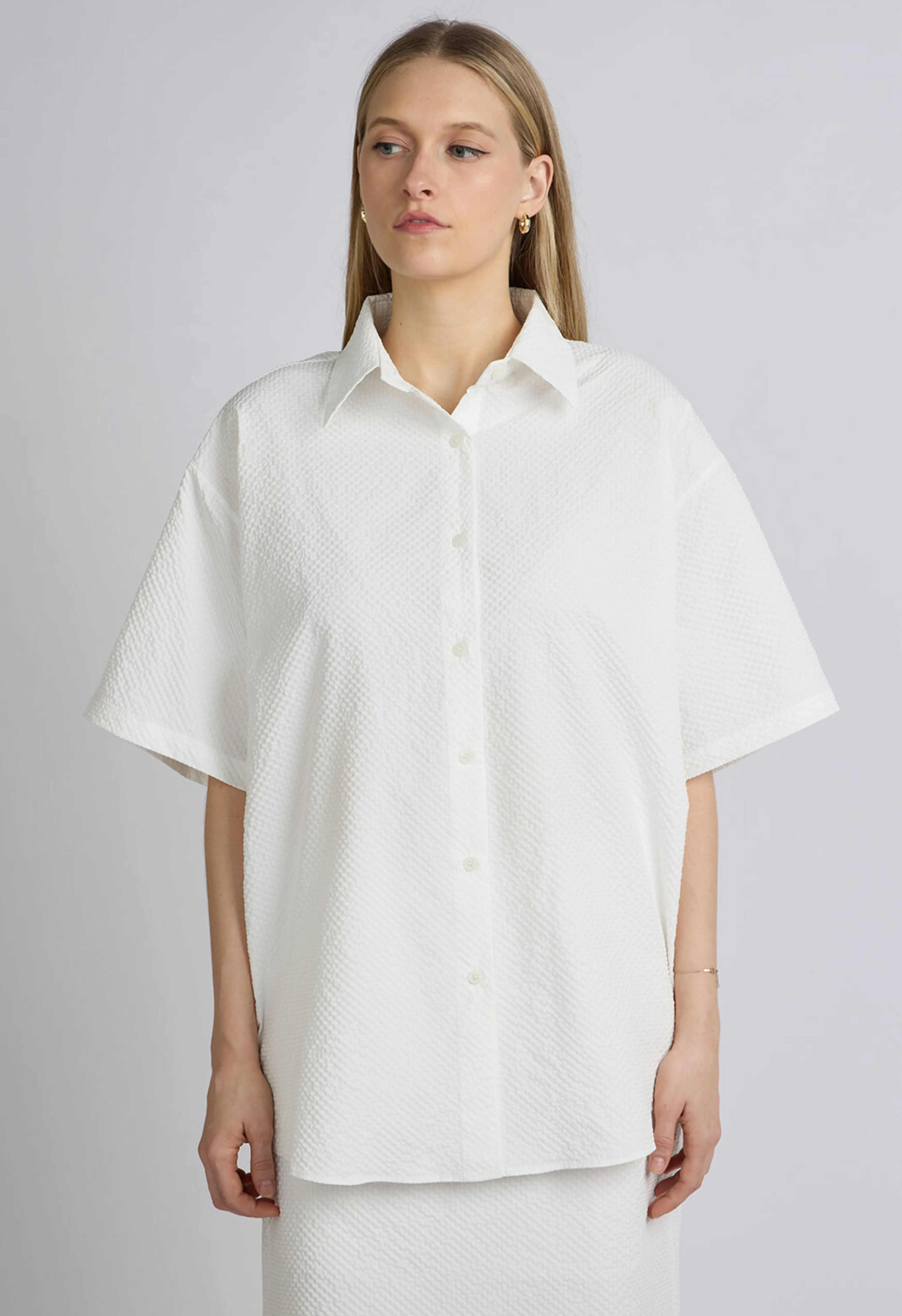 Rayna Seersucker White Button Down