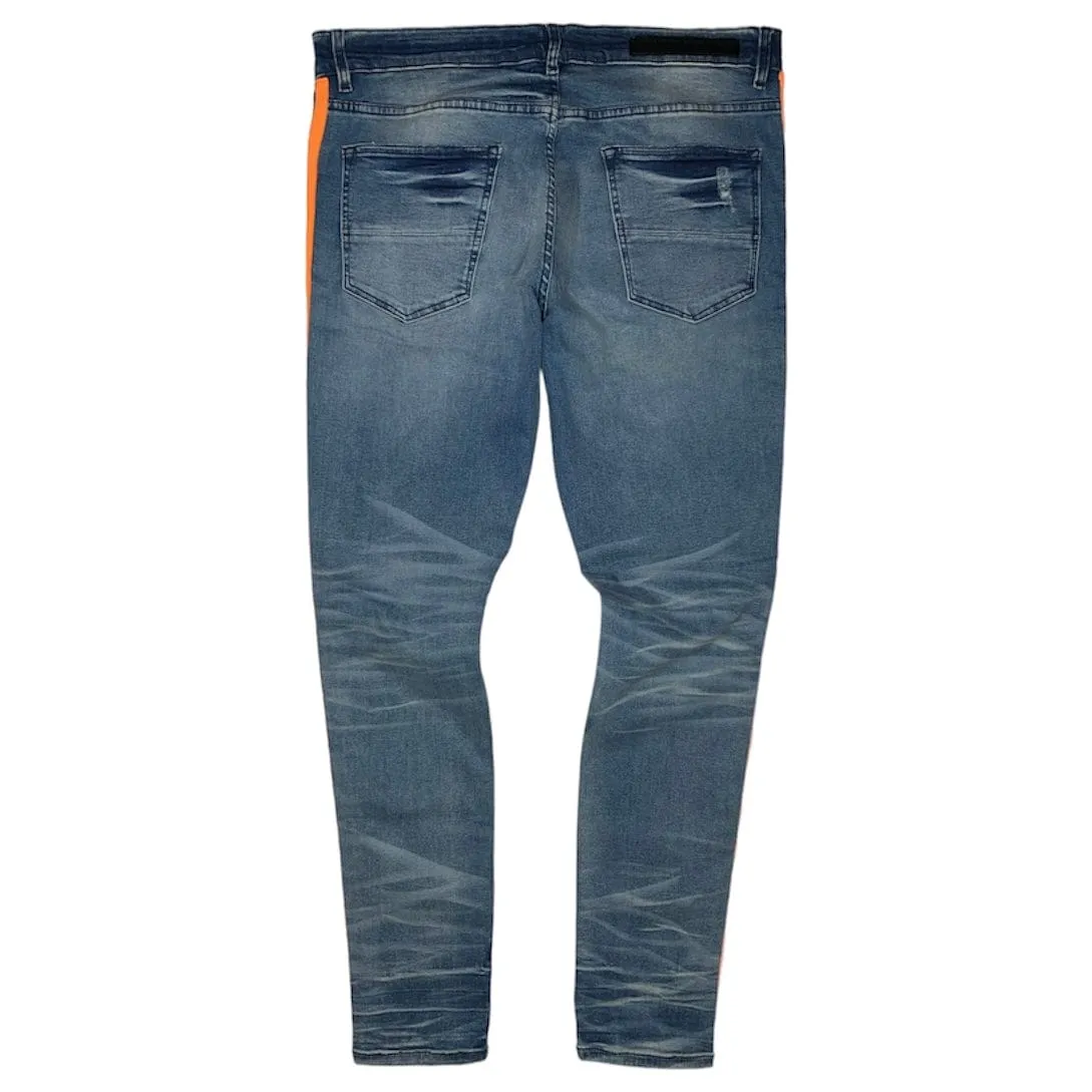 Rockstar Cedric Denim Jean (Blue/Orange) - RSM300