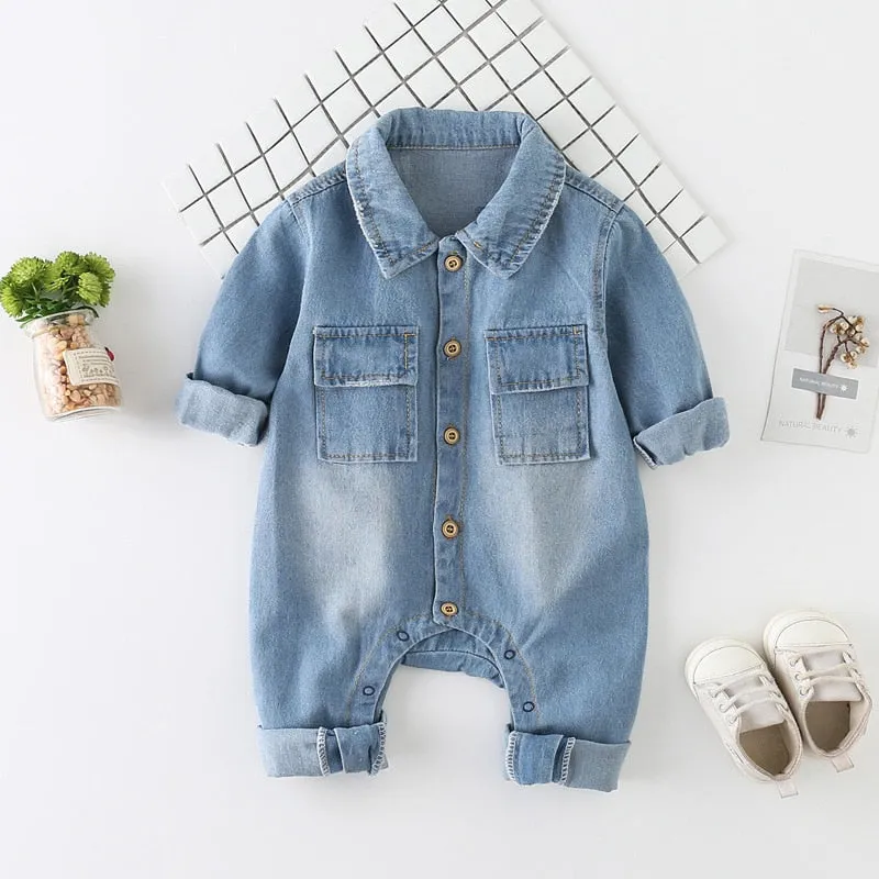 Romper Denim Cowboy Jumpsuit