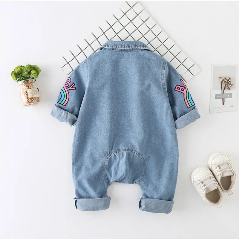 Romper Denim Cowboy Jumpsuit