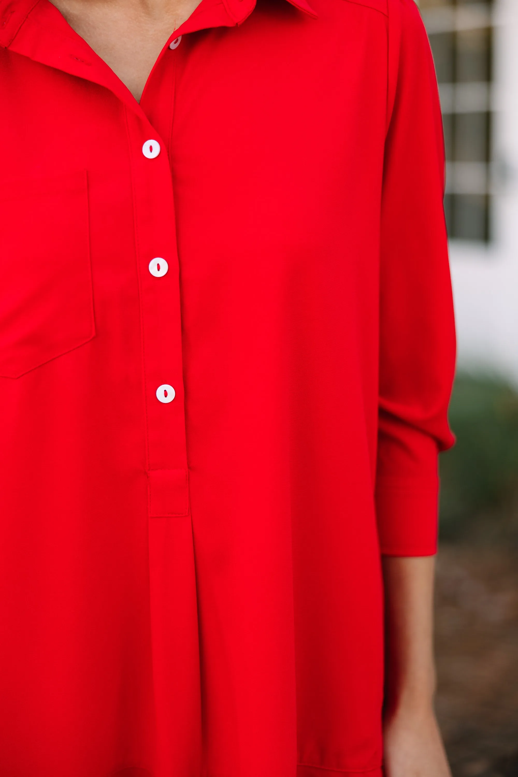 Share Your Story Red Shirt Dress