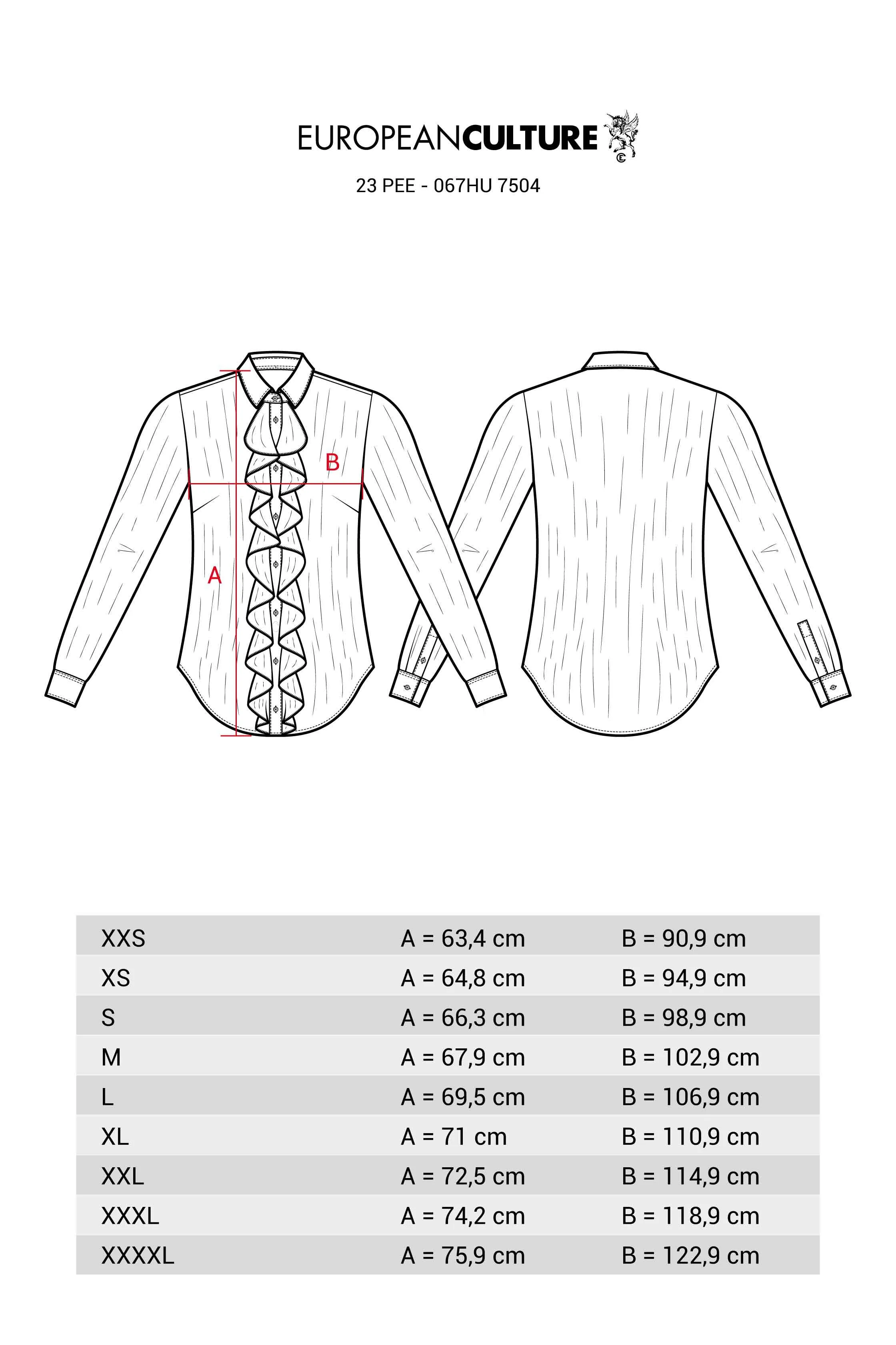 Shirt with Front Ruffles Garment Dyed 67HU 7504