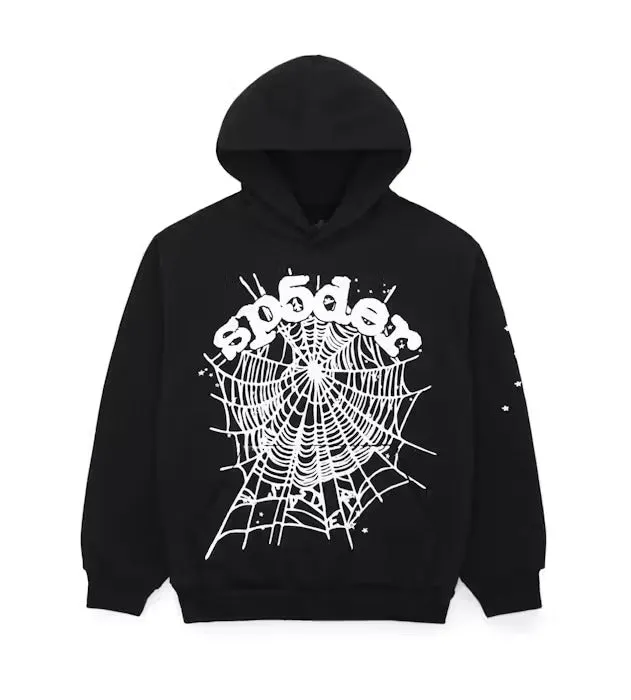 Sp5der Black OG Web Hoodie