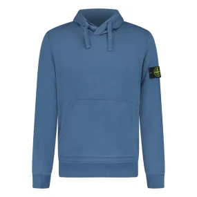 STONE ISLAND BASIC BADGE HOODED SWEATSHIRT AVIO BLUE