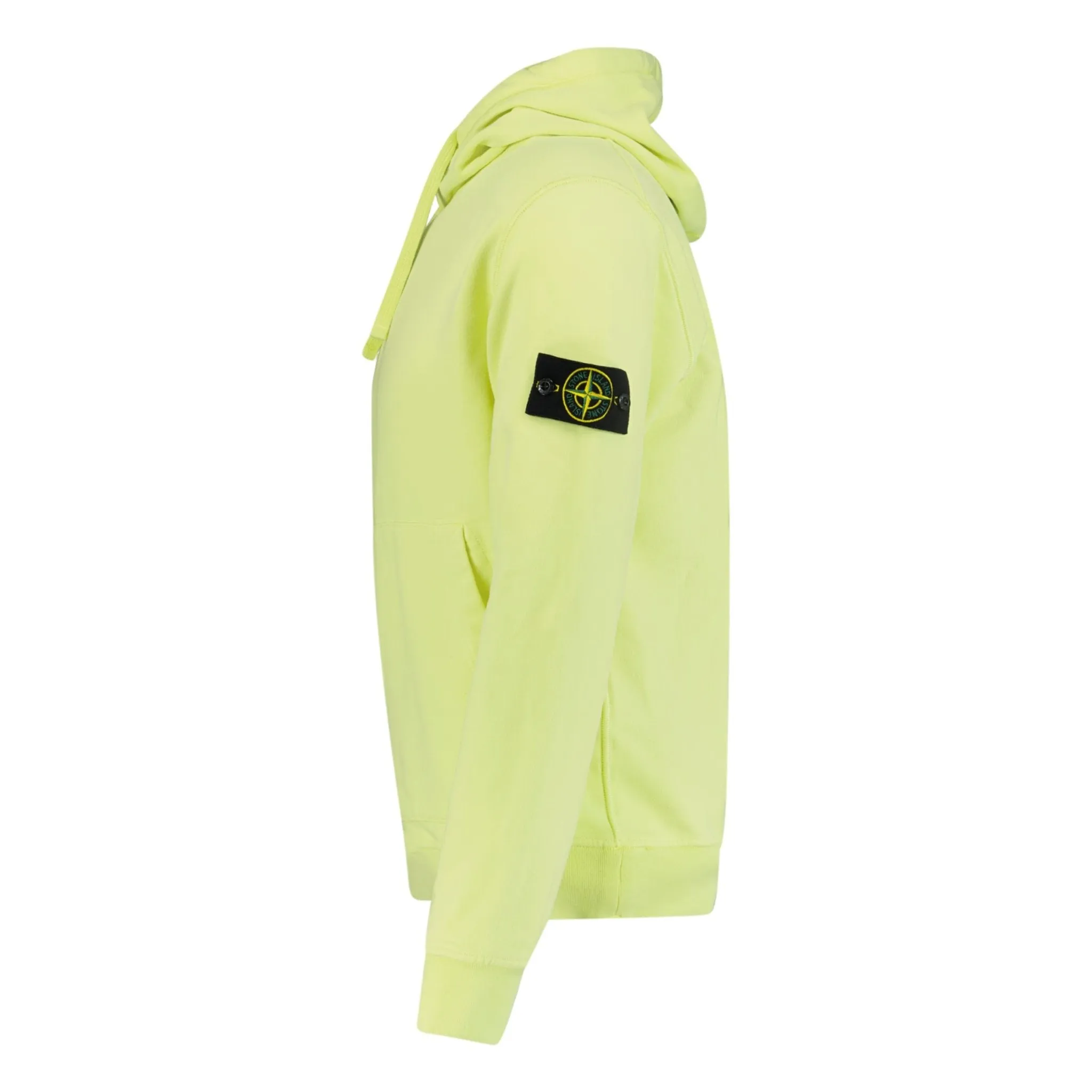 STONE ISLAND BASIC BADGE HOODED SWEATSHIRT LIME GREEN