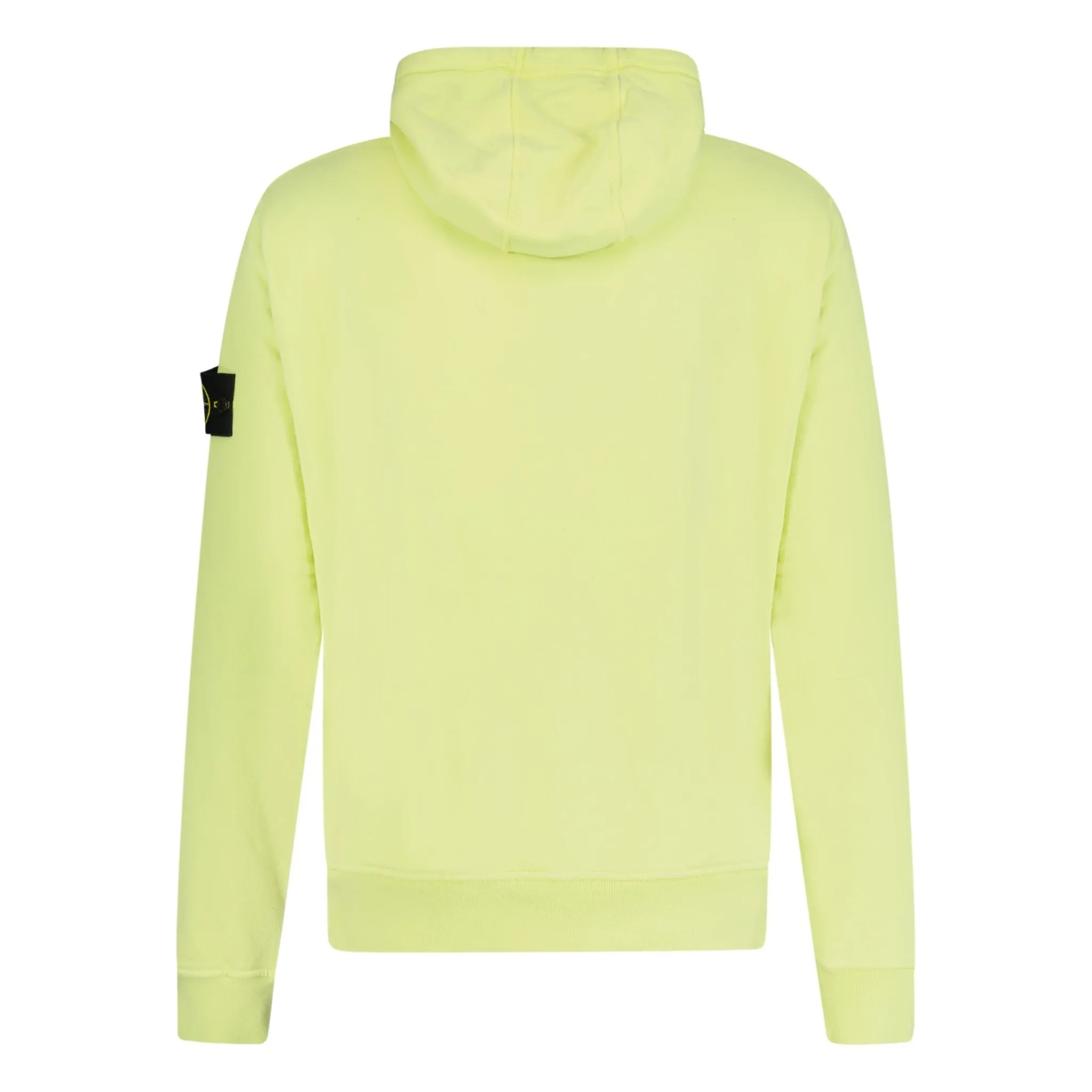 STONE ISLAND BASIC BADGE HOODED SWEATSHIRT LIME GREEN