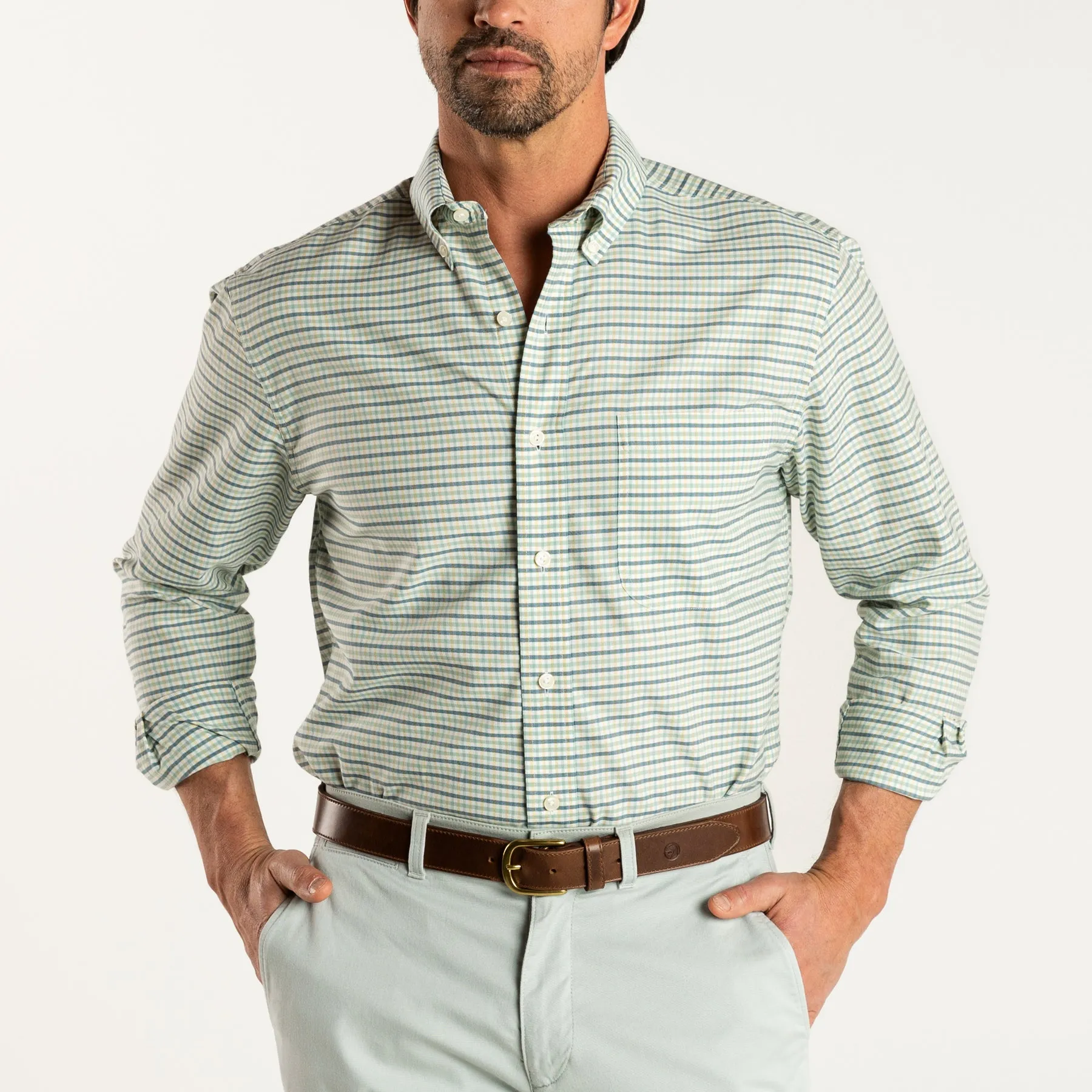 Sullivan Plaid Cotton Oxford Sport Shirt