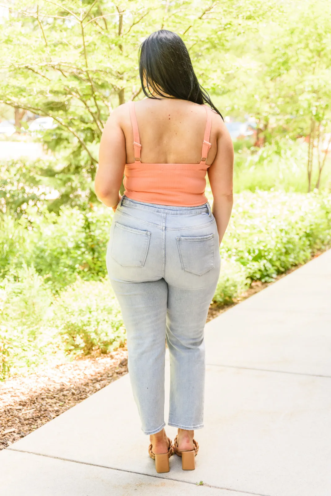 Tell Me More Crop Tank In Coral