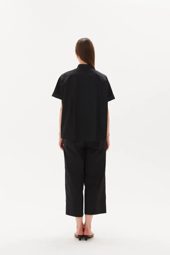 Tirelli - Inverted Pleat Detail Shirt - Black