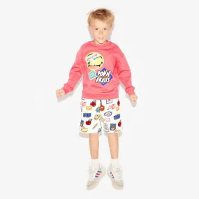 Tutti Frutti" printed shorts for children in organic cotton