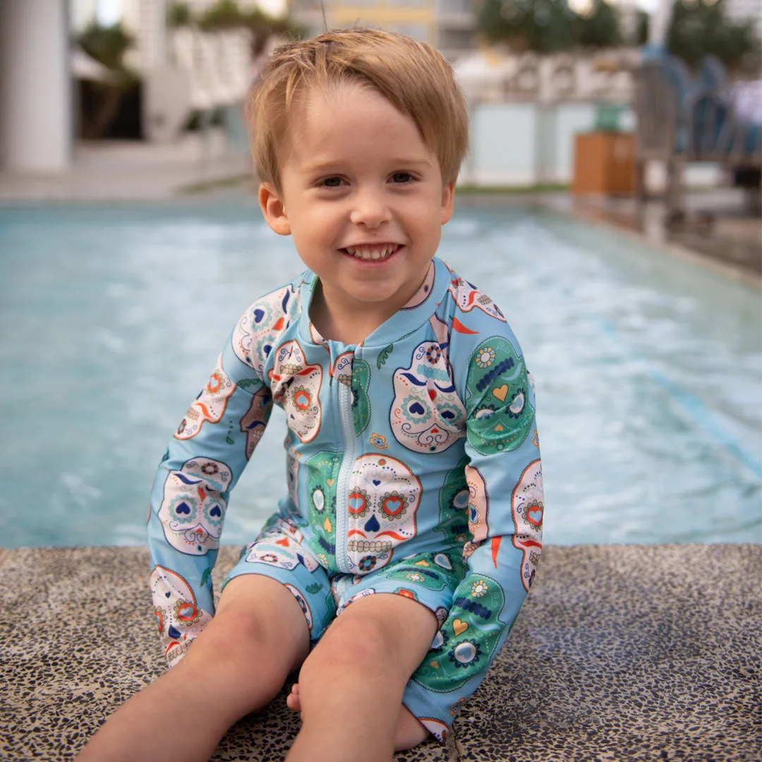 Tyoub Long Sleeve All-In-One Sunsuit Skulls Amigo Kids